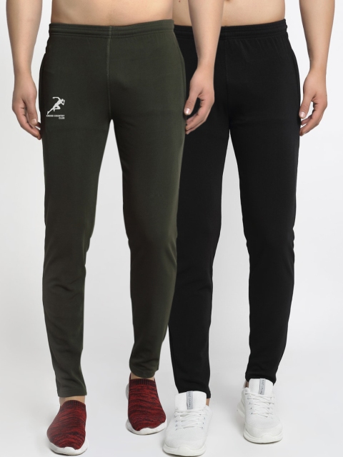 

GRACIT Men Pack Of 2 Solid Dry-Fit Track Pants, Black