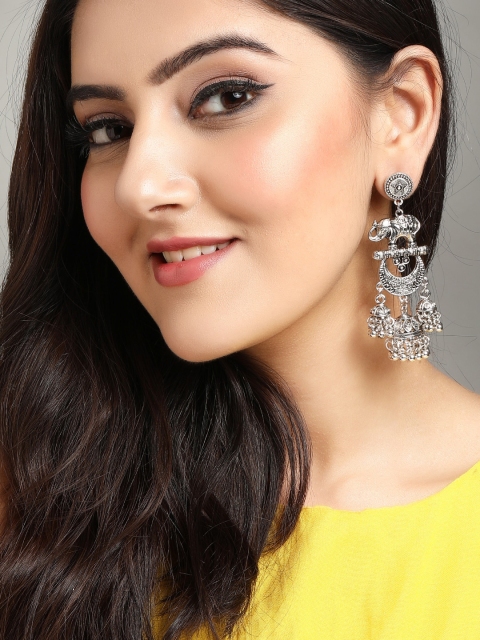 

Rubans Silver-Plated Classic Drop Earrings