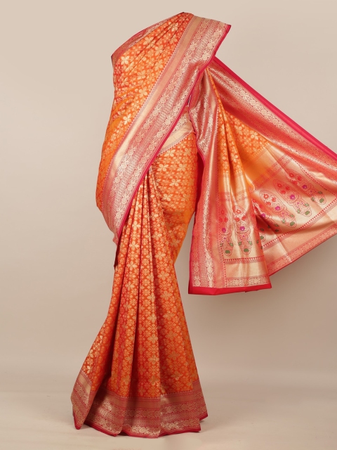 

Pothys Orange Pure Silk Woven Design Banarasi Saree