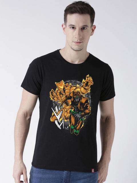 

ComicSense.xyz Men Black Printed Round Neck T-shirt