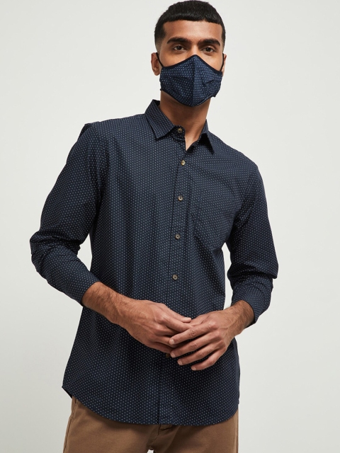 

max Men Blue Regular Fit Printed Casual Shirt