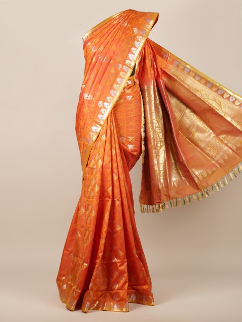 

Pothys Orange Woven Design Art Silk Saree