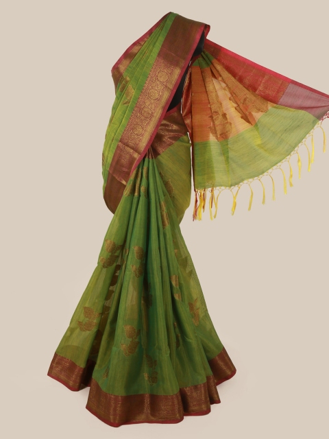 

Pothys Green Woven Design Cotton Blend Saree