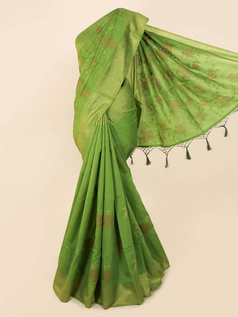 

Pothys Green Woven Design Jute Silk Saree