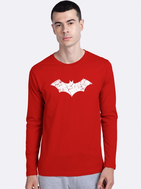 

Bewakoof Men Red Batman Glow In Dark Printed Round Neck Cotton Pure Cotton T-shirt