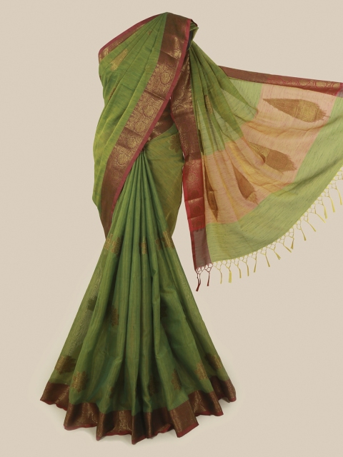 

Pothys Green Woven Design Cotton Blend Saree