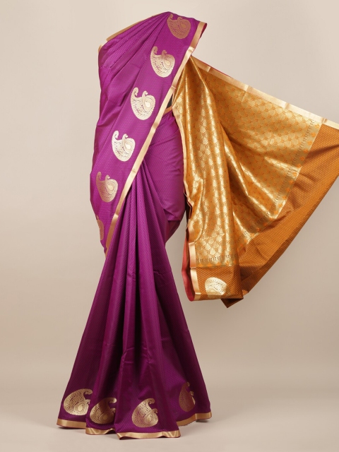 

Pothys Violet Woven Design Art Silk Saree