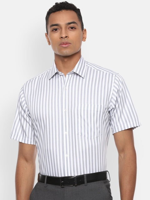 

Van Heusen Men White Regular Fit Striped Casual Shirt