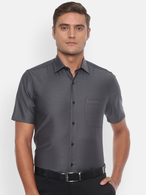 

Louis Philippe Men Grey Slim Fit Self Design Casual Shirt
