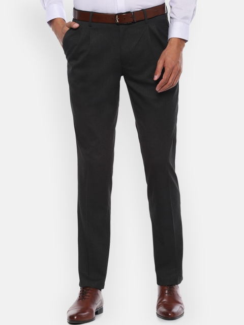 

Louis Philippe Men Grey Regular Fit Solid Formal Trousers