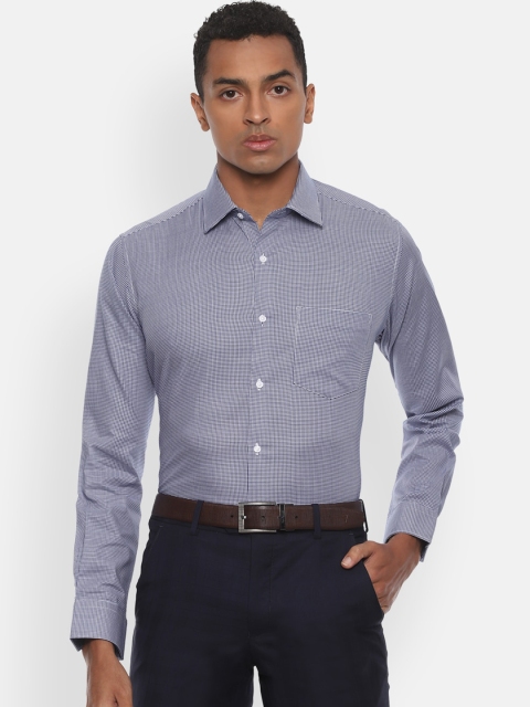 

Van Heusen Men Blue & White Regular Fit Printed Formal Shirt