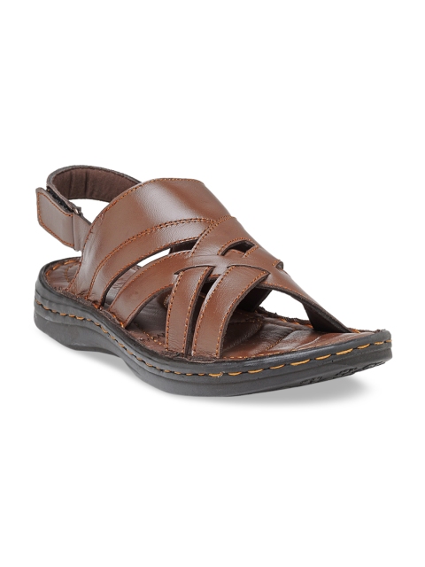 

Teakwood Leathers Men Brown Leather Comfort Sandals