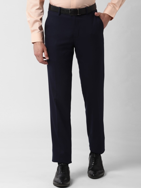 

Peter England Men Navy Blue Slim Fit Solid Formal Trousers