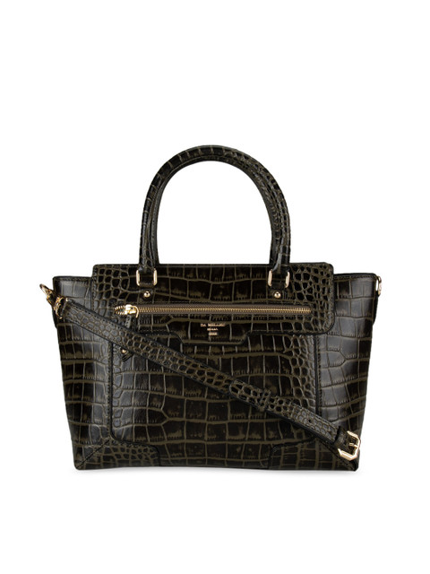 

Da Milano Olive Green Textured Leather Handheld Bag