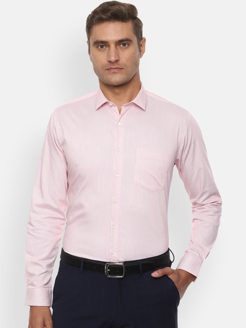 

Van Heusen Men Red & Pink Slim Fit Striped Formal Shirt