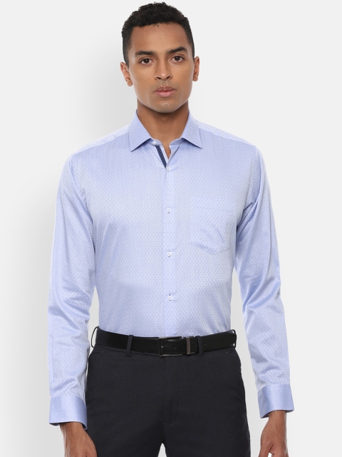 

Van Heusen Men Blue Regular Fit Self Design Casual Shirt