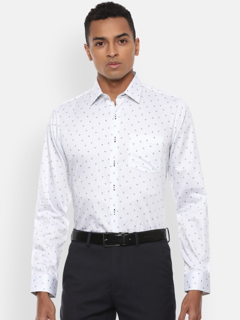 

Van Heusen Men White Slim Fit Printed Casual Shirt