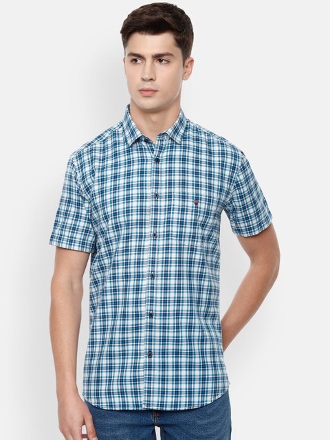 

Louis Philippe Sport Men Blue Slim Fit Checked Casual Shirt