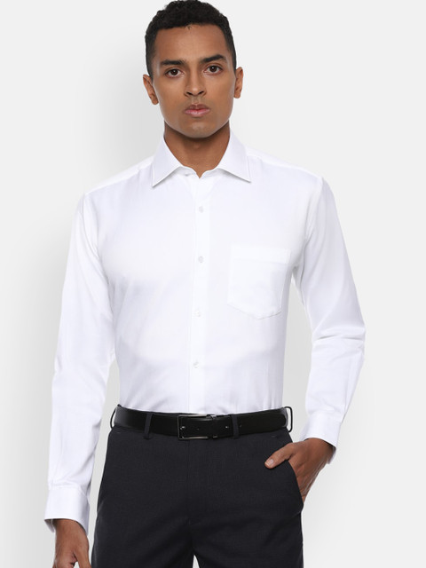 

Van Heusen Men White Regular Fit Printed Pure Cotton Formal Shirt