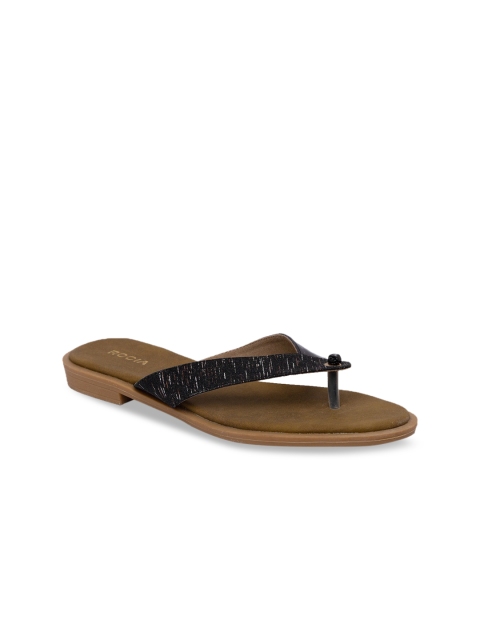 

Rocia Women Black Textured Sandals