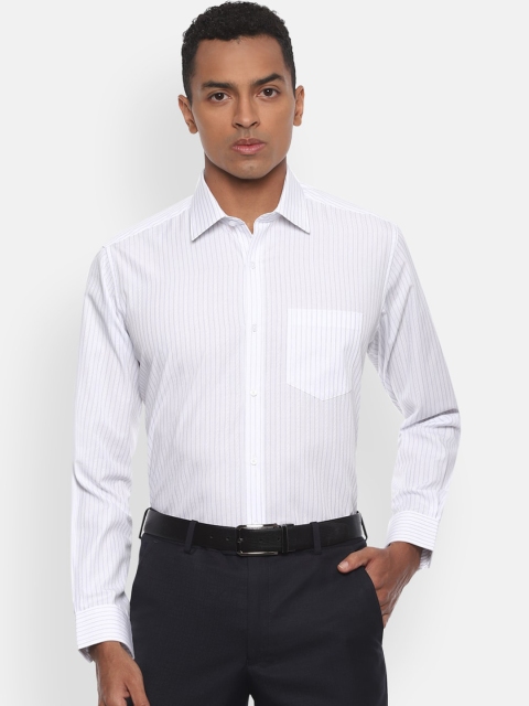 

Van Heusen Men White & Grey Regular Fit Striped Formal Shirt