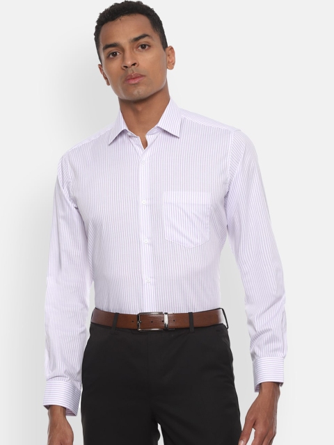 

Van Heusen Men White Regular Fit Striped Casual Shirt