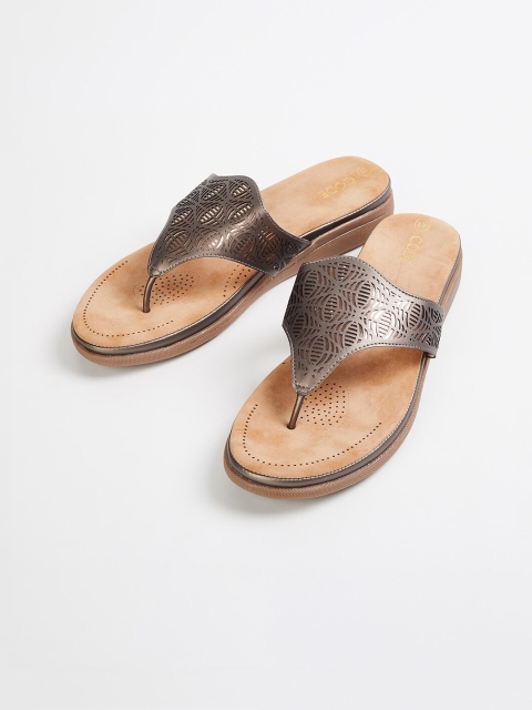 

CODE by Lifestyle Women Grey Solid PU Open Toe Flats