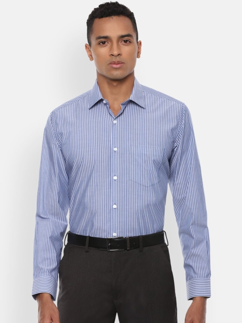 

Van Heusen Men Blue Regular Fit Striped Casual Shirt