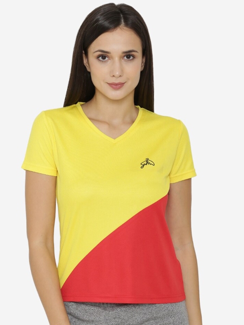 

Yaadleen Red & Yellow Colourblocked Crepe Regular Top