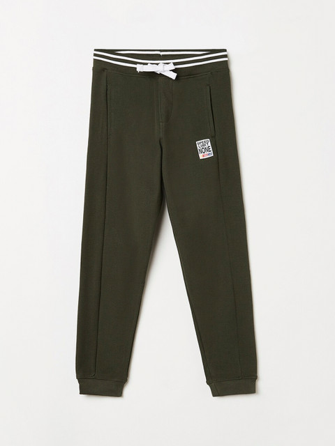 

Fame Forever by Lifestyle Boys Olive Green Solid Slim-Fit Joggers