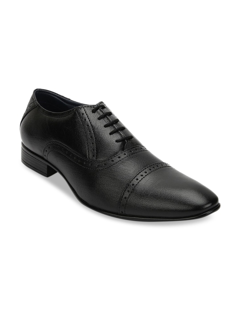 

Teakwood Leathers Men Black Solid Genuine Leather Formal Oxfords