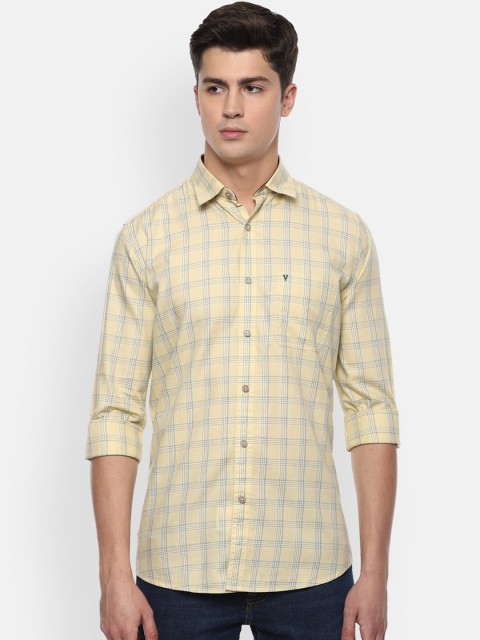 

Van Heusen Sport Men Yellow Slim Fit Checked Casual Shirt