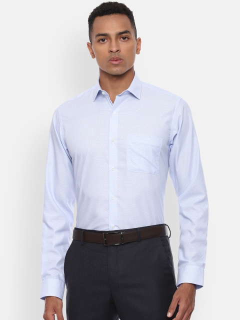 

Van Heusen Men Blue Regular Fit Striped Casual Shirt
