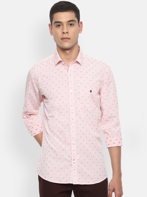 

Louis Philippe Sport Men Pink Slim Fit Self Design Casual Shirt