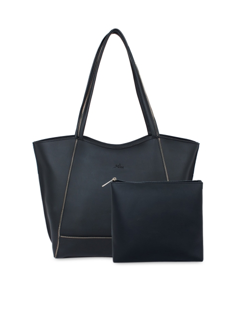 

yelloe Black Solid Shoulder Bag With Pouch