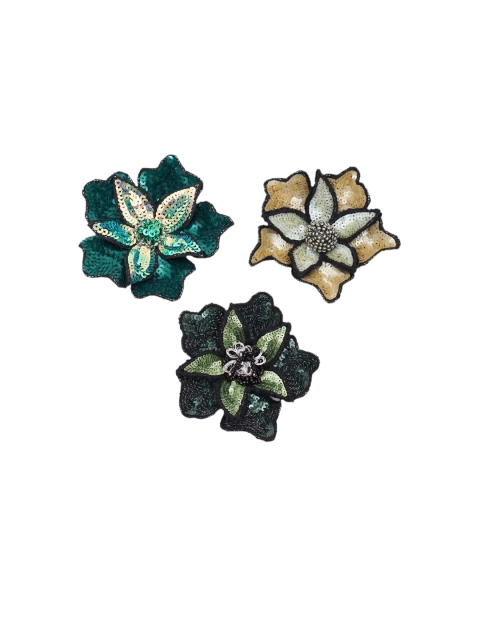 

Diwaah Women Set Of 3 Embellished Brooches, Beige