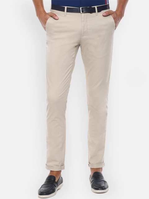 Van Heusen Sport Men Beige Slim Fit Solid Regular Trousers