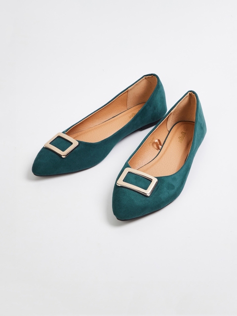 

Ginger by Lifestyle Women Teal Textured PU Ballerinas