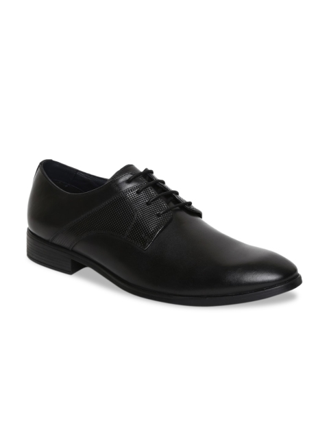 

Teakwood Leathers Men Black Solid Genuine Leather Formal Derbys