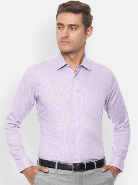 Van Heusen Men Purple Slim Fit Checked Casual Shirt