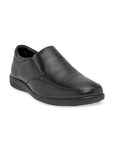 

Teakwood Leathers Men Black Solid Genuine Leather Formal Slip-Ons