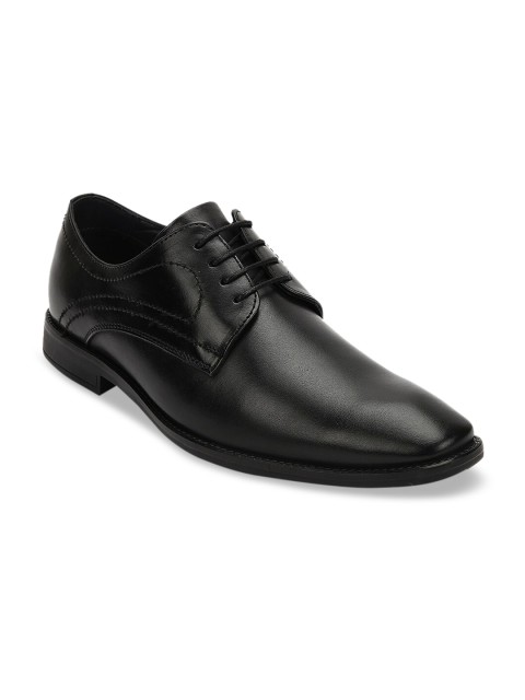 

Teakwood Leathers Men Black Solid Genuine Leather Formal Derbys