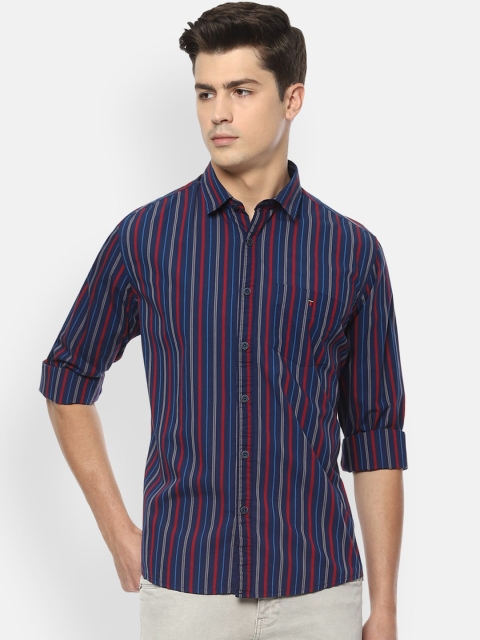 

Louis Philippe Sport Men Navy Blue Slim Fit Striped Casual Shirt