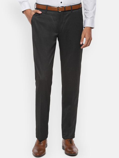 

Louis Philippe Men Black Regular Fit Solid Formal Trousers