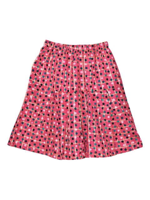 

Sweet Angel Girls Pink & Teal Green Printed A-Line Skirt