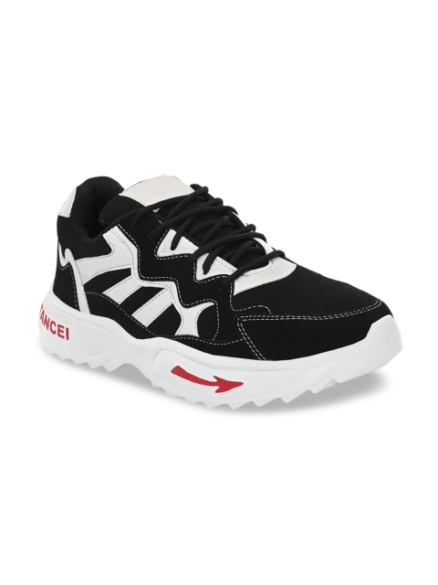 

Mr.wonker Men White Colourblocked Sneakers, Black