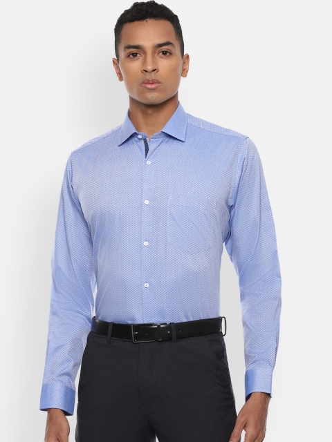 

Van Heusen Men Blue Regular Fit Self Design Formal Shirt