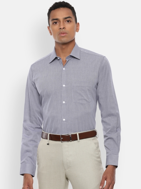 

Van Heusen Men Navy Blue Regular Fit Checked Casual Shirt