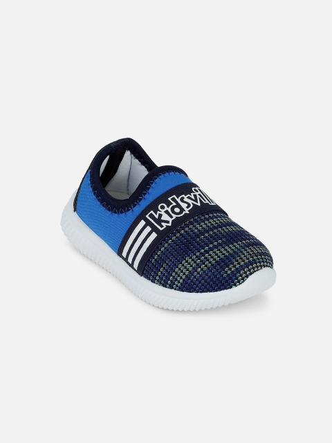 

Kids Ville Boys Navy Blue & Yellow Woven Design Slip-On Sneakers
