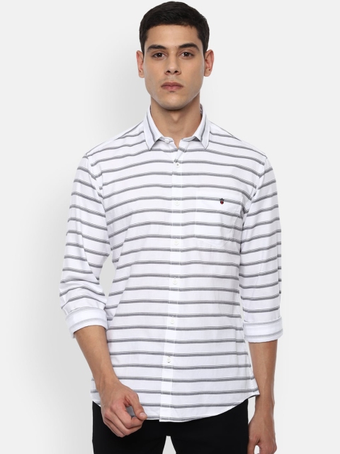

Louis Philippe Sport Men White Slim Fit Striped Casual Shirt